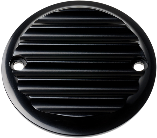 Joker Machine Points Cover - Finned - 2 Hole - Black Anodized 02-98-1