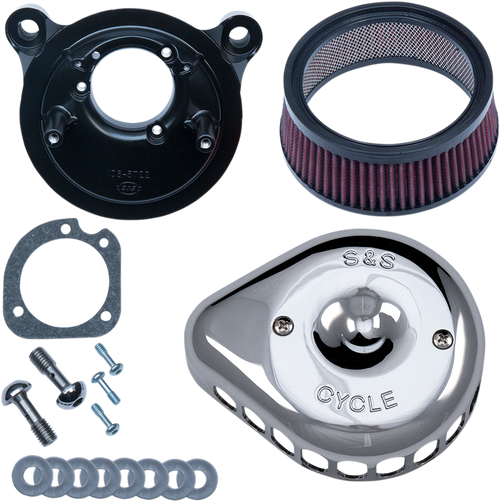 S&S Cycle Mini Teardrop Stealth Air Cleaner Kit - Chrome 170-0441