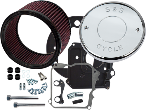 S&S Cycle Air Cleaner Kit With Cover - Nostalgic Script - Chrome 170-0294E