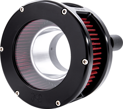 Feuling Parts Ba Series Air Cleaner Kit - Black Anodized - Red Filter 5434