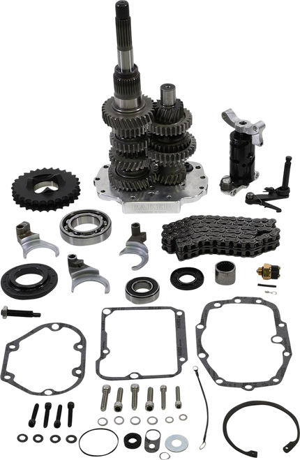 Baker Drivetrain Direct Drive Gear Set - 6-Speed - Polished - '90-'97 Harley-Davidson DD6-411-02