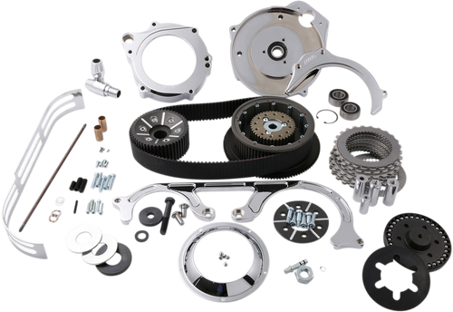 Belt Drives Ltd. Open Belt Drive - 2" - Chrome - '07-'16 Big Twins TC2PB-2-C