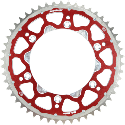 Moto-Master Fusion Series Dual Ring Rear Sprocket - 52 Tooth - Red 620073352