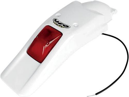 Ufo Enduro Rear Fender With 21/5W Light - White HO03611041