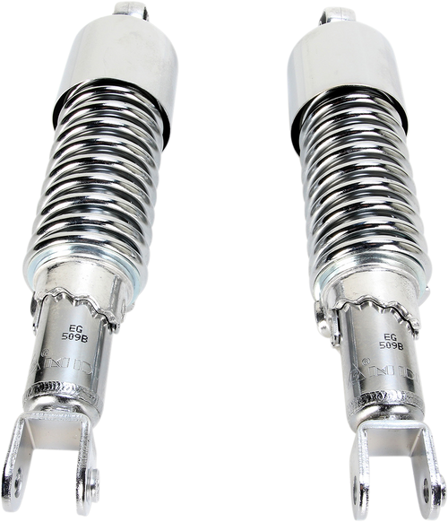 Emgo Custom Shorty Shocks With Shroud - Chrome Body/Chrome Spring Finish - Clevis Lowering 17-05694