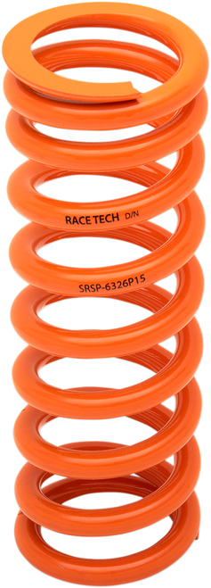Race Tech Progressively Wound Shock Spring - Orange - P15 - Spring Rate 195 Lb/In - 285 Lb/In SRSP 6326P15