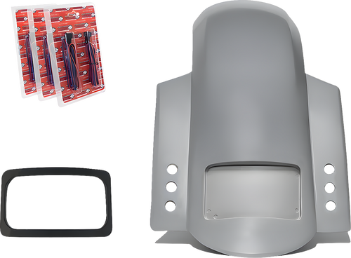 Paul Yaffe Bagger Nation Short Rear Fender - Sport - With Black Plate Frame - 3 Sets Of Thunder Bolts RF-SS-3-THNDR-BLT-B