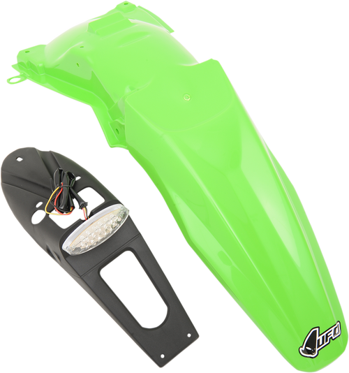 Ufo Enduro Rear Fender - With Light - Green KA03791-026