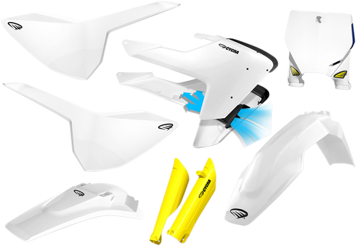 Cycra Body Kit - Powerflow - Oem White/Yellow - Husqvarna - Fc/Fx/Tc/Tx 1CYC-9321-02