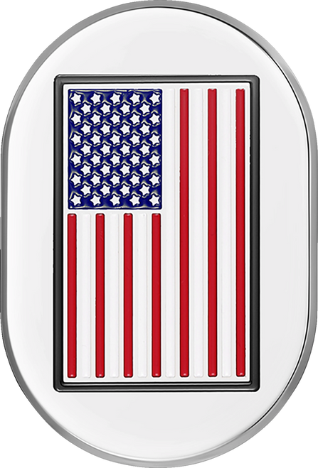 Figurati Designs Antenna Cover - Right Rear Fender - American Flag - Chrome FD20-AC-SS-RT