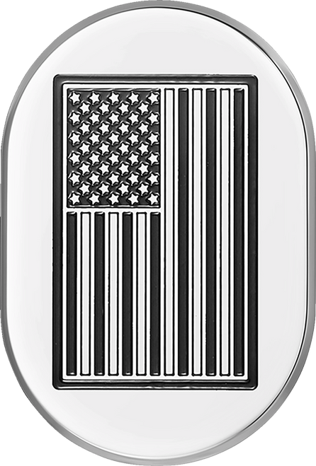 Figurati Designs Antenna Cover - Right Rear Fender - Contrast Cut American Flag - Chrome FD26-AC-SS-RT