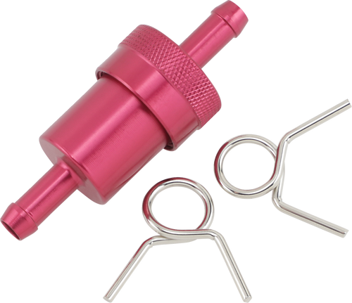 Emgo Anodized Aluminum Fuel Filter - Red - 5/16" 14-34430