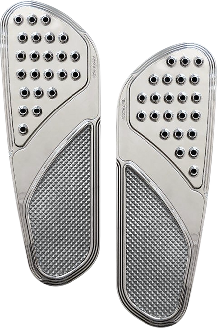 Accutronix Front Floorboards - Extended - Chrome - Knurled - Fl FBF01-KDVC