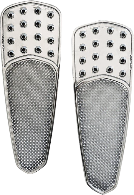 Accutronix Front Floorboards - Extended - Chrome - Knurled - Fl FBF01-KDTC