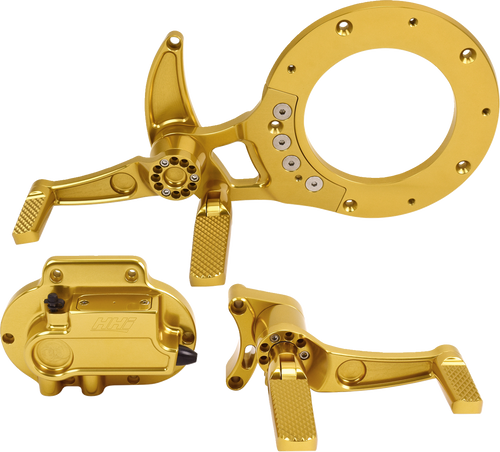 Hawg Halters Mid Control Conversion Kit - Gold - Knurled Pegs - Flh/Flt MCK-FH21GS-FK