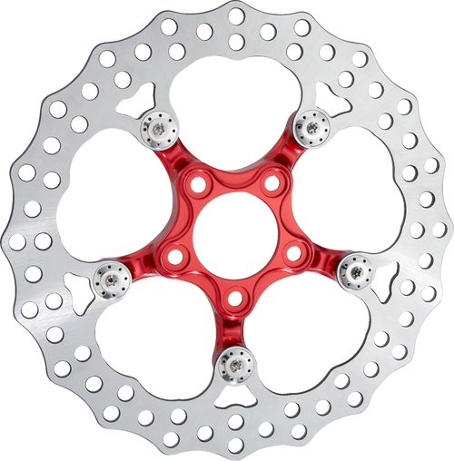 Arlen Ness Spider Rotor - 11.8" - Red - Rear 300-071