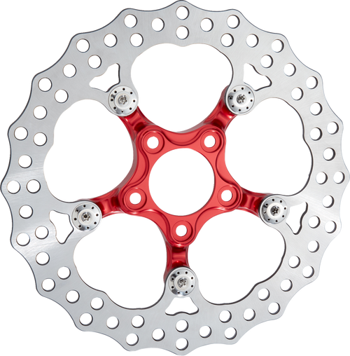 Arlen Ness Spider Rotor - 12-19/32" - Red - Front 300-111