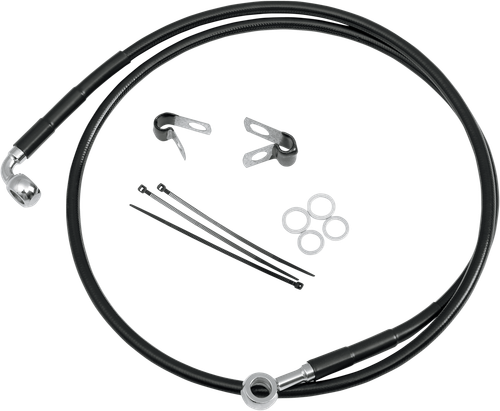 Drag Specialties Brake Line - Front (Upper) - Black 1741-2580