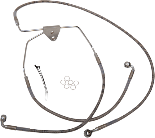 Drag Specialties Brake Line - Front - +8" - Touring - Stainless Steel 1741-2627