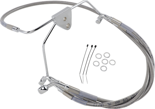 Drag Specialties Brake Line - Front - +4" - Touring - Stainless Steel 1741-2630