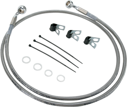 Drag Specialties Brake Line - Front - +4" - Stainless Steel 1741-2650