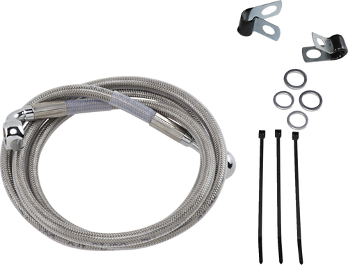 Drag Specialties Brake Line - Front - +4" - Stainless Steel 1741-2676