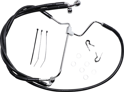 Drag Specialties Brake Line - Front - Black - +6" 1741-3980