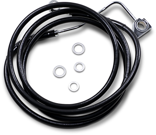Drag Specialties Brake Line - Front (Upper) - Black - +12" With Abs 1741-4000