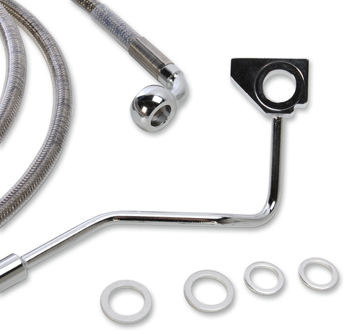 Drag Specialties Brake Line - Front - +8" - Stainless Steel 1741-4501