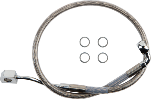 Drag Specialties Brake Line - Rear - Master Cylinder To Abs - Stainless Steel 1741-6348