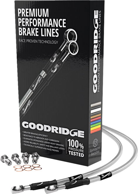 Goodridge Brake Hose Kit - Rear - Flst/Fxcw/Fxs/All Softails '08-'13 HD0096-2RC-CL