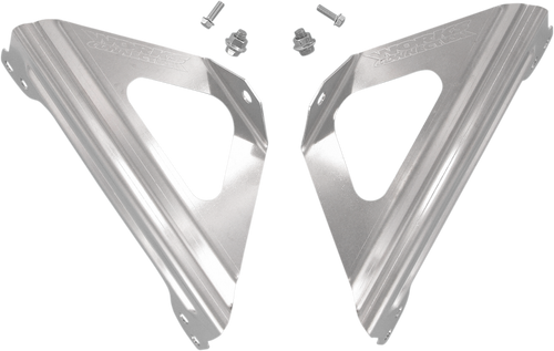 Works Connection Radiator Brace Set - Silver - Suzuki 18-001