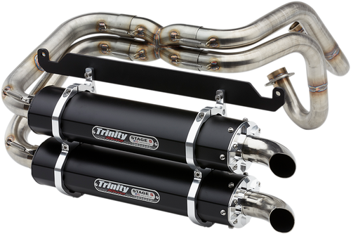 Trinity Racing Dual Exhaust - Black - Talon TR-4170D-BK