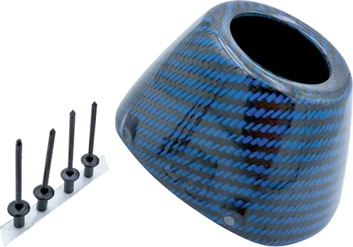 Fmf End Cap Replacement Kit - Carbon - Rct External - Blue 40694