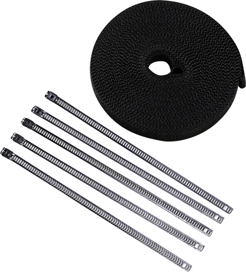 Cycle Performance Prod. Lava Rock Exhaust Wrap Kit - Metallic Black - 1" X 50' CPP/9244