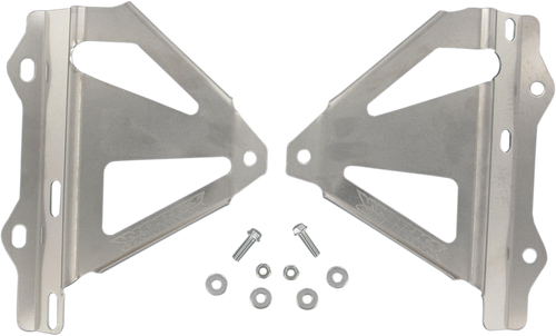 Works Connection Radiator Brace Set - Silver - Honda 18-084