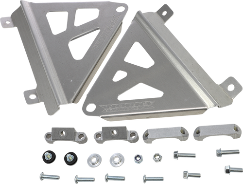 Works Connection Radiator Brace Set - Silver - Honda 18-777
