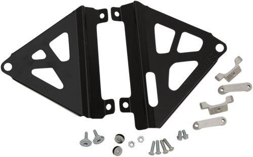 Works Connection Radiator Brace Set - Black - Honda 18-B709