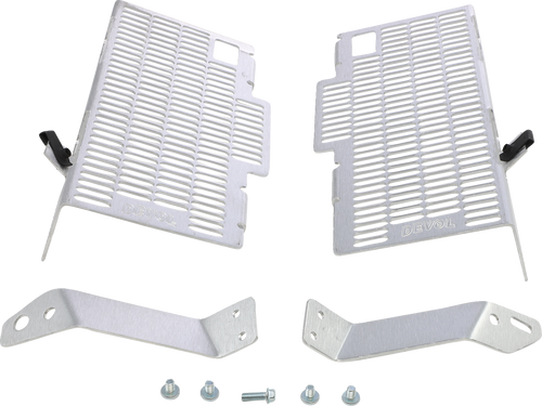 Devol Radiator Guards - Brushed Aluminum - Honda 0101-1302