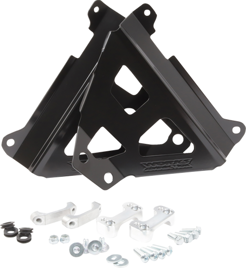 Works Connection Radiator Brace Set - Black - Yamaha 18-B269