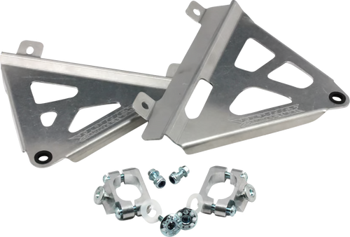 Works Connection Radiator Brace Set - Silver - Yamaha 18-073