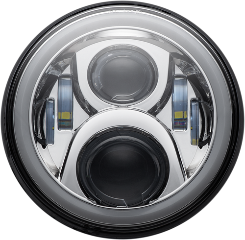 Custom Dynamics Headlamp - 7" - Led - Chrome CD-7-13-C