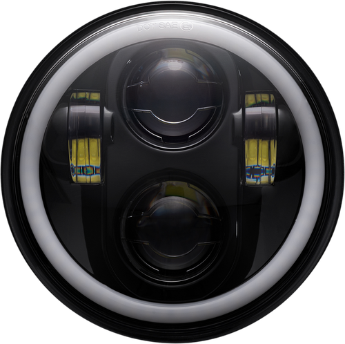 Custom Dynamics Proglow 5-3/4" Headlamp - With Mounting Ring - Black PG-575-B
