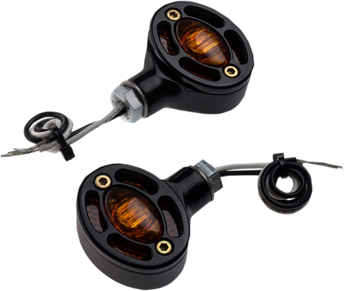 Joker Machine Led Turn Signals - Black With Amber Leds 05-250-AB
