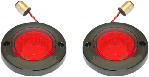 Custom Dynamics Led Flat Turn Signals - 1156 - Black - Red Lens PB-FB-R-1156BR