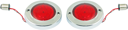 Custom Dynamics Led Flat Turn Signals - 1156 - Chrome - Red Lens PB-FB-R-1156CR