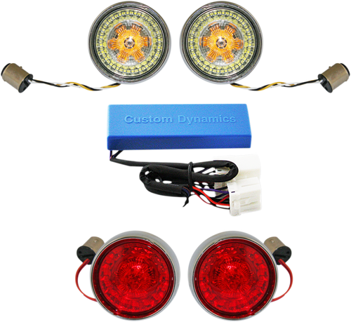 Custom Dynamics Full Bullet Turn Signal Conversion Kit - Chrome PB-HD-BB-C