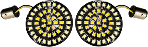 Drag Specialties Bullet-Style Dual Front Turn Signal Insert - White - Amber 2020-1807