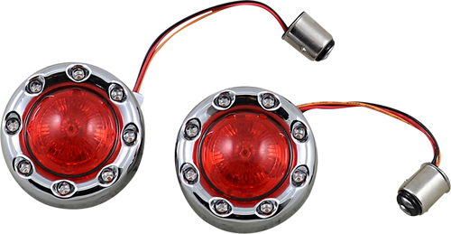 Custom Dynamics Bullet Turn Signal 1157 - Chrome - Red Lens PB-BR-RR-57-CR