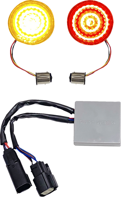 Custom Dynamics Turn Signal Inserts - Amber/Red - Harley-Davidson CD-STS-AR-57